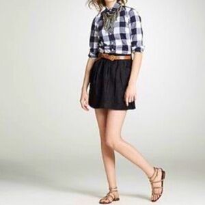 J. Crew black linen blend mini skirt!